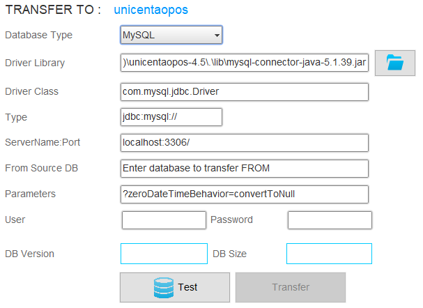 uniCenta oPOS Database Transfer